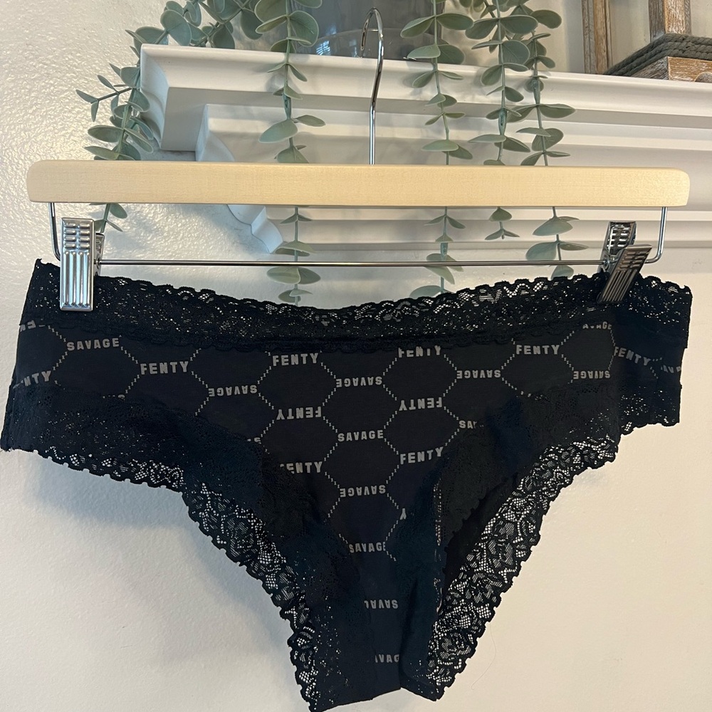 SAVAGE X FENTY COTTON PANTIES / Black / Flirty / NEW with tags